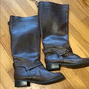 Dark Brown Rider Boot; lace up in the back